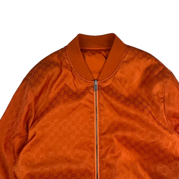 Gucci Monogram Reversible Orange Zipped Jacket - XL