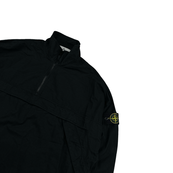 Stone Island 2021 Black Thick Cotton Ripstop Smock Pullover - XL