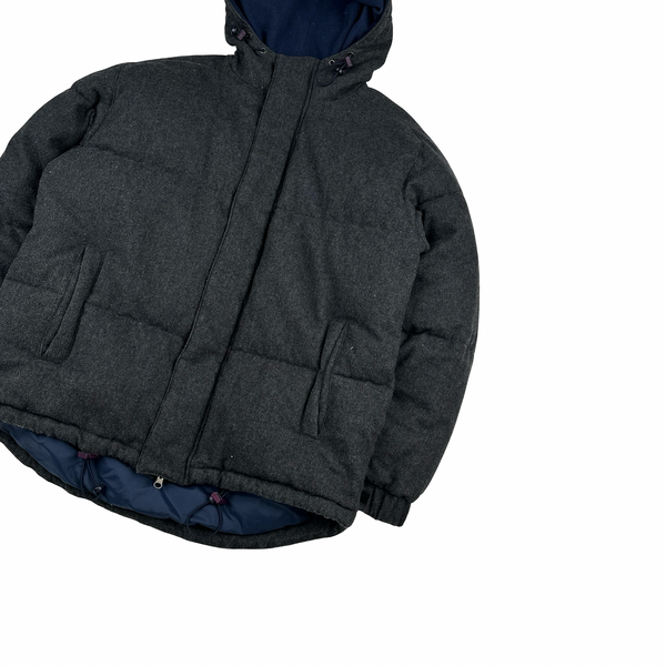 Burberry Grey Wool Down Filled Puffer Jacket - Medium