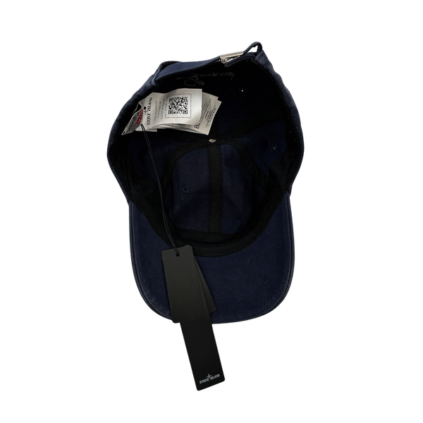 Stone Island X Supreme 2023 NEW Navy Cotton Spellout Cap