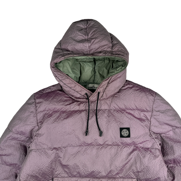 Stone Island Purple Green Lined Poly Colour Frame Down TC Jacket - Large