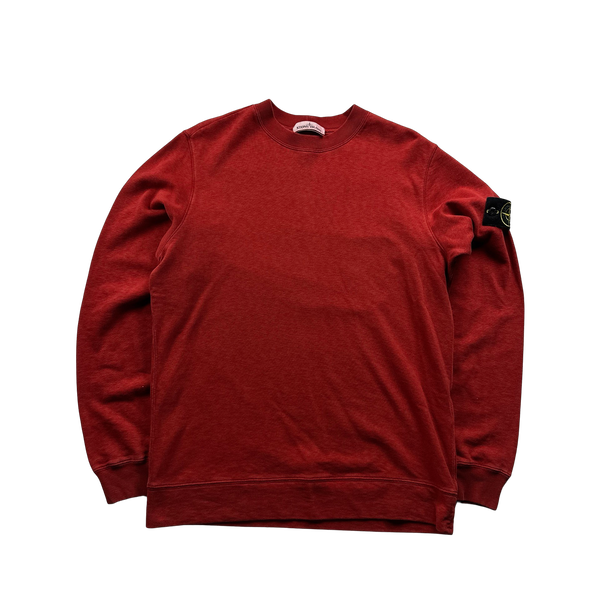 Stone Island 2019 Red Cotton Crewneck Sweatshirt - Medium