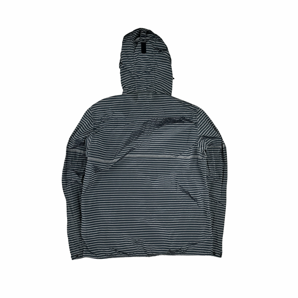 Stone Island 2017 Marina Blue Stripped Nylon Metal Jacket - XL
