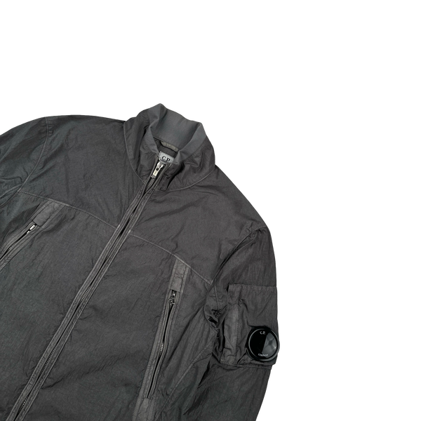 CP Company Grey Chrome Lens Viewer Nylon Bomber Jacket - Large