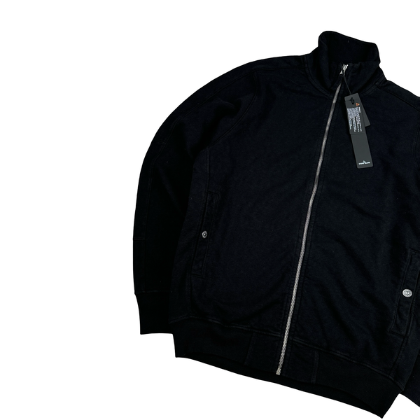 Stone Island 2024 Zipped Cotton Black Jumper - Small