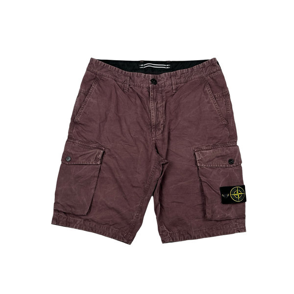 Stone Island 2021 Purple Cotton Shorts - 32"