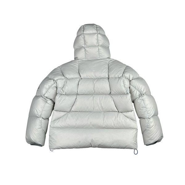 Palace 2024 White Matte Pertex Down Filled Blue Balaclava Puffer Jacket - Medium