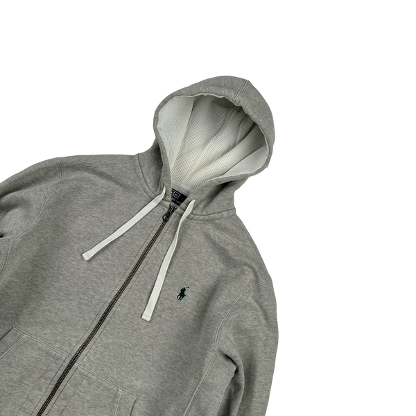 Ralph Lauren Grey Thick Cotton Zipped Hoodie - Medium