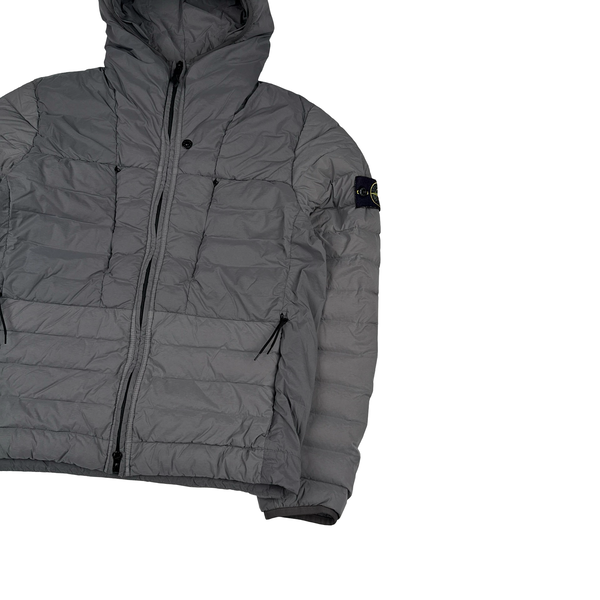 Stone Island 2025 Grey Seamless Tunnel Nylon Down TC Lightweight Puffer Jacket - Small