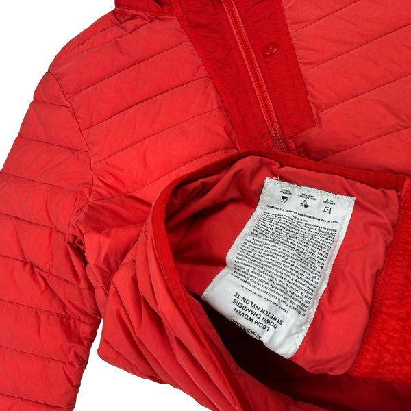 Stone Island 2019 Red Loom Woven Down Chambers Stretch Nylon TC Jacket - Medium