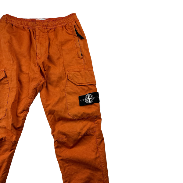 Stone Island 2019 Orange Reflective Weave Cargo Trousers - 30"