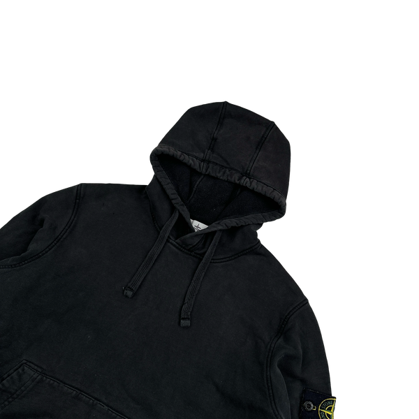 Stone Island 2022 Black Pullover Cotton Hoodie - Small