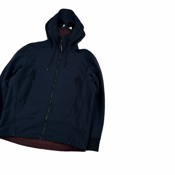 CP Company Navy Hooded Lined Soft Shell Goggle Jacket - 3XL