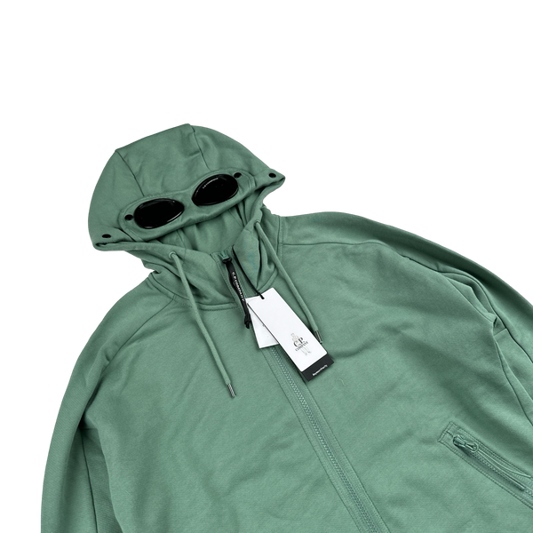 CP Company Green Cotton Goggle Hoodie - Medium