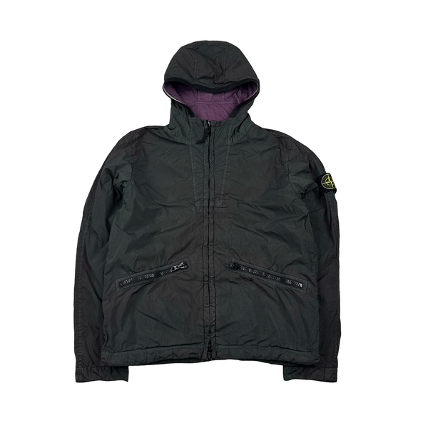 Stone Island Charcoal Garment Dyed Crinkle Reps NY Jacket - Small