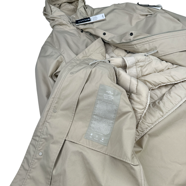 Stone Island 2024 Ventile Weatherproof Cotton Canvas Ghost Piece Down Filled Jacket - Large