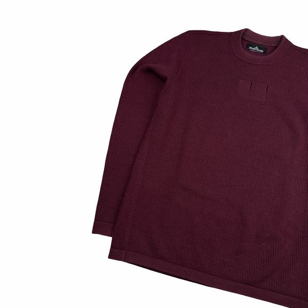 Stone Island 2017 Burgundy Knit Shadow Project Crewneck Jumper - Large