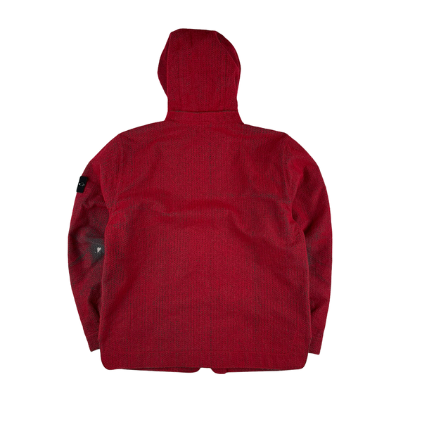 Stone Island 2022 Red Needle Punched Reflective Balaclava Jacket - Large
