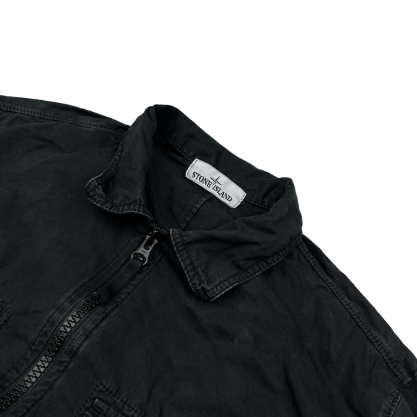 Stone Island 2019 Black Cotton Zipped Overshirt - Large