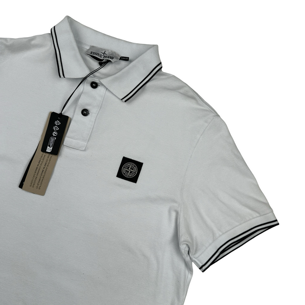 Stone Island 2022 White Polo Shirt - Large