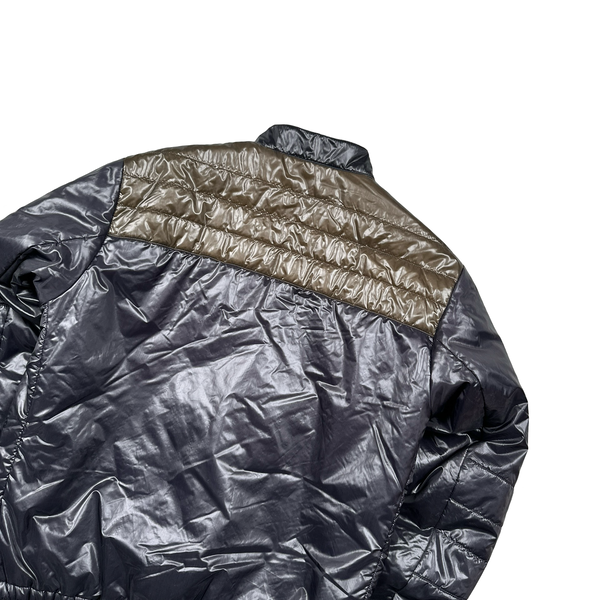 Prada Black/Khaki Nylon Down Padded Bomber Jacket - Large