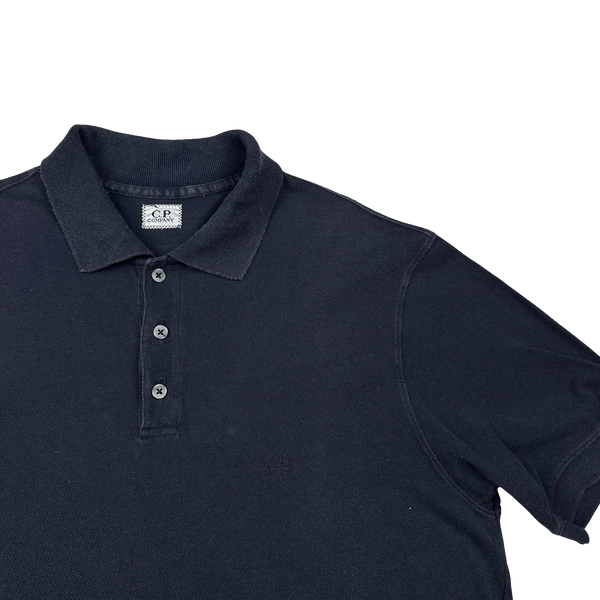 CP Company Navy Cotton Polo Shirt - Large