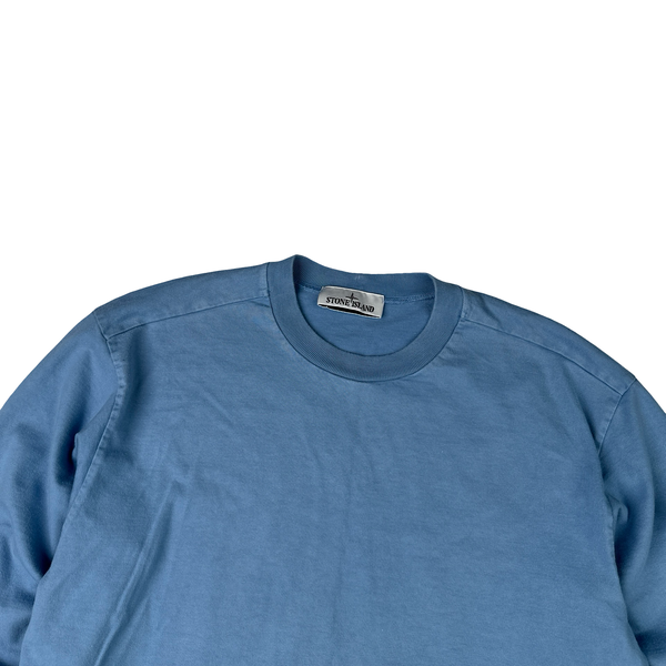 Stone Island 2022 Baby Blue Pullover Cotton Jumper - Small