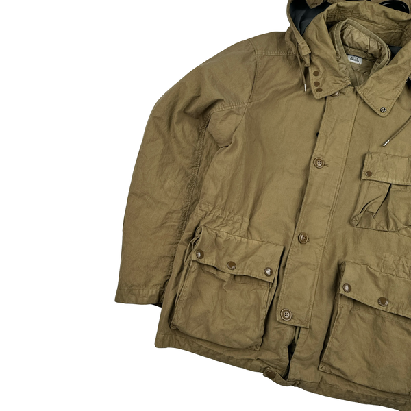 CP Company 50 Fili Down Filled Brown Goggle Jacket - Small