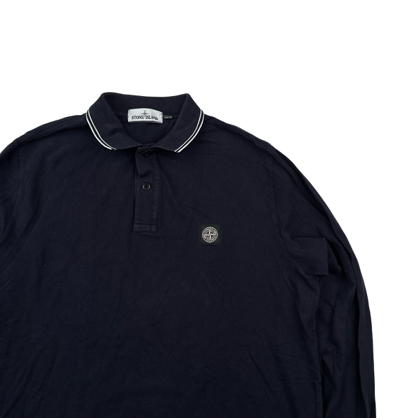 Stone Island 2021 Navy Longsleeve Polo Shirt - XXL