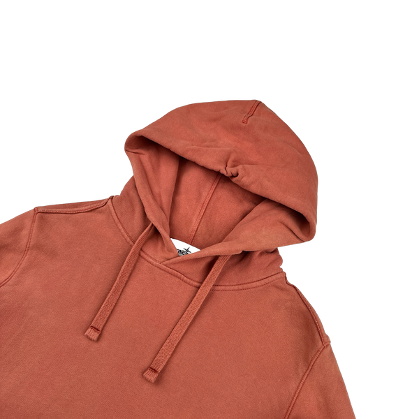 Stone Island Terracotta Cotton Pullover Hoodie - Small