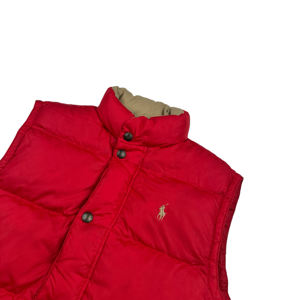 Ralph Lauren Red Down Puffer Gilet - Small