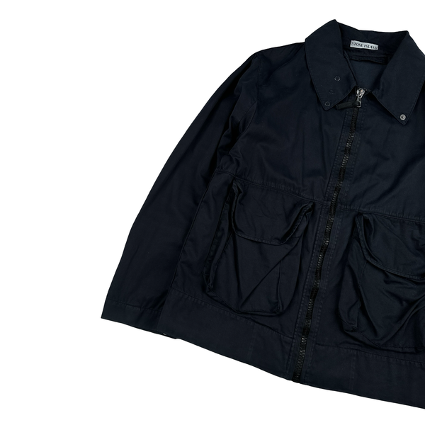 Stone Island Dark Navy Raso Gommato Jacket - Medium