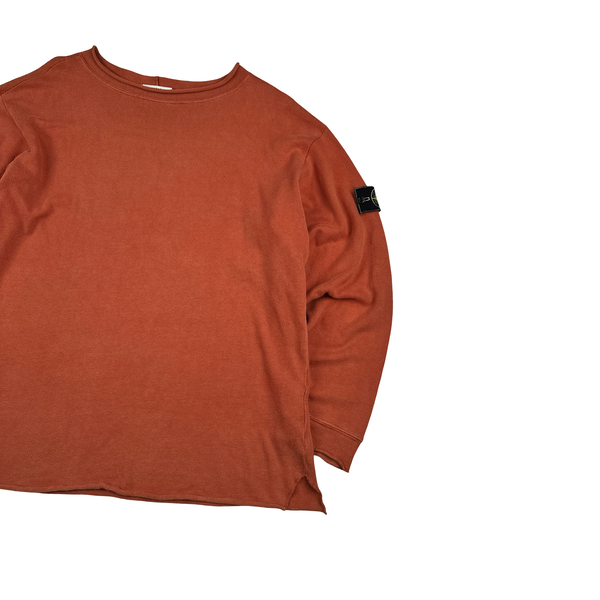 Stone Island Vintage 1994 Orange Green Edge Wool Jumper - Large