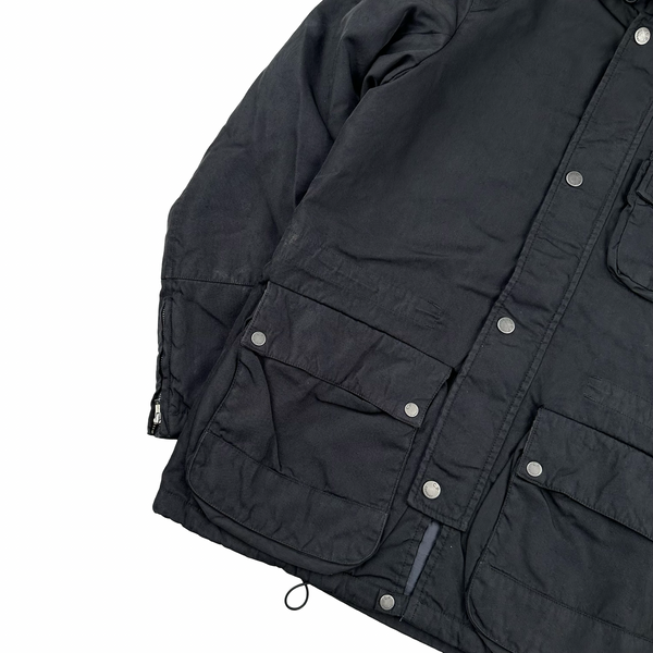 CP Company Goggle Black Quilted Lined Multi Pocket Jacket - Medium