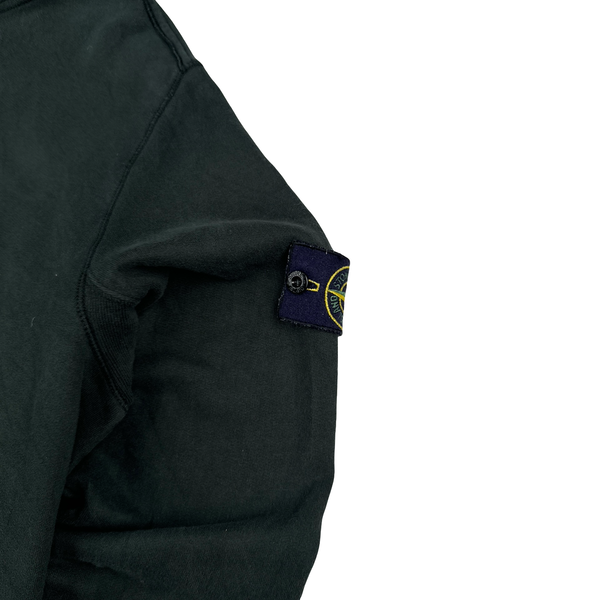 Stone Island 2019 Washed Green Cotton Pullover Hoodie - Large