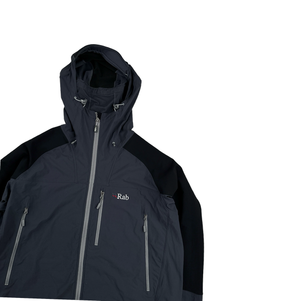 RAB Grey Zipped Waterproof Soft Shell Jacket - XL