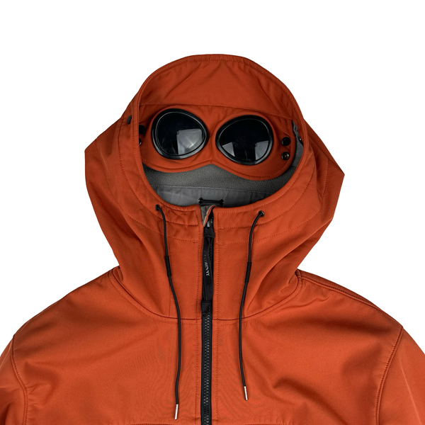 CP Company Orange Soft Shell Goggle Hooded Zipped Jacket - XXL