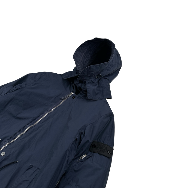 Stone Island 2013 Shadow Project Navy Quilted Fishtail Long Parka Jacket - Medium