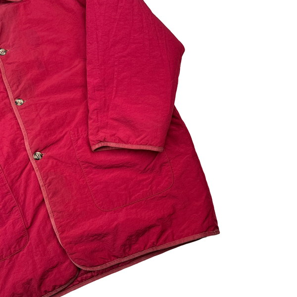 CP Company Vintage 1994 Pink Buttoned Reversable Spellout Badge Quilted Jacket - Large