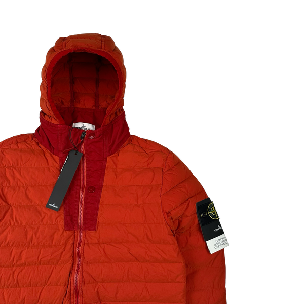 Stone Island 2019 Red Loom Woven Down Chambers Jacket - Medium