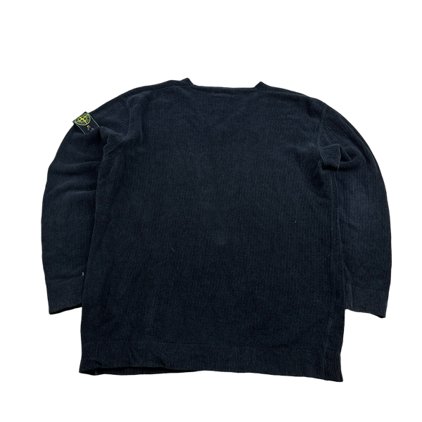 Stone Island 1995 Black Chenille Knit Vintage Jumper – Mat's Island