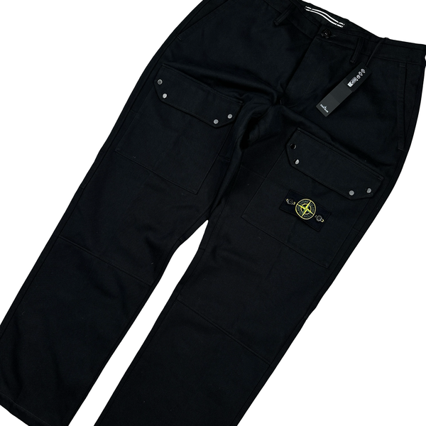 Stone Island 2024 Black RE Fit Cargo Trousers - 30”
