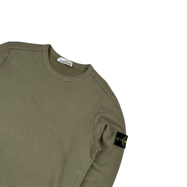 Stone Island 2018 Khaki Cotton Crewneck - Medium