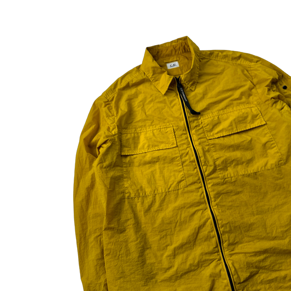 CP Company Yellow Chrome Nylon Zipped Overshirt - Medium