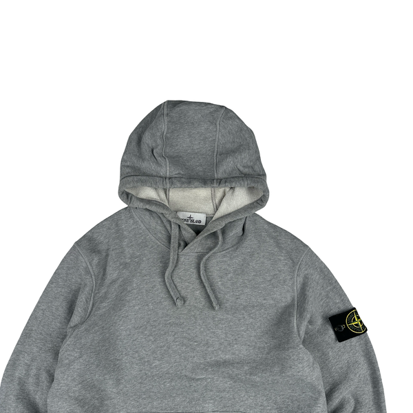 Stone Island 2022 Grey Pullover Cotton Hoodie - Medium