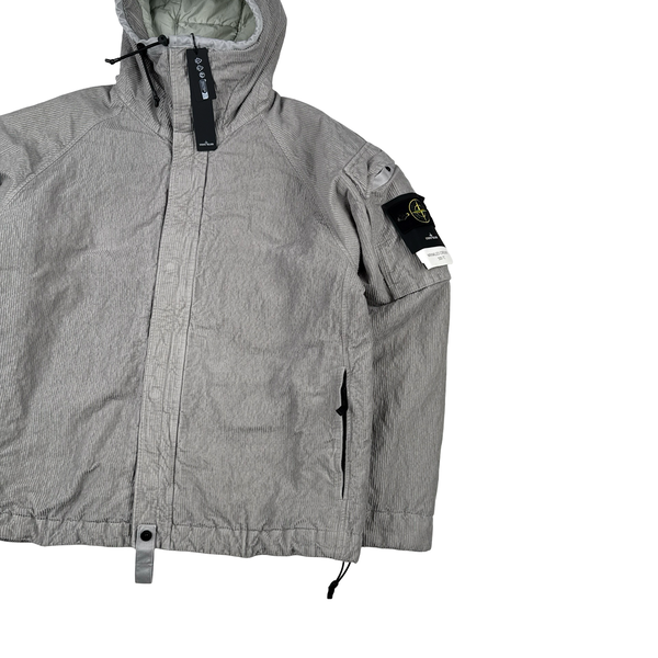 Stone Island 2025 Grey Wrinkled Corduroy 500 TC Quilted Jacket - XL