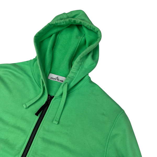 Stone Island 2022 Green Cotton Zipped Hoodie - Medium