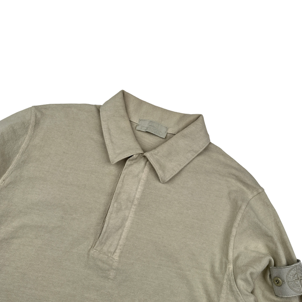 Stone Island 2023 Beige Ghost Long Sleeve Polo Jumper - Large