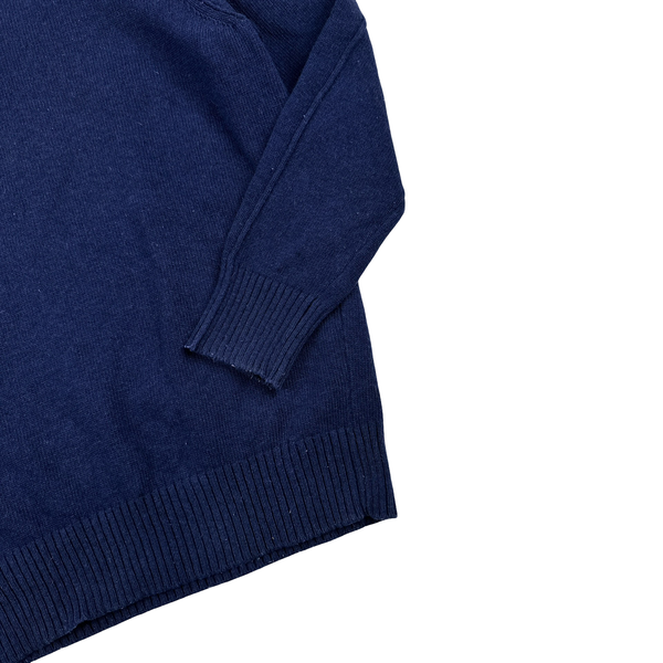 Stone Island Blue Thick Knitted Pullover Jumper - 3XL