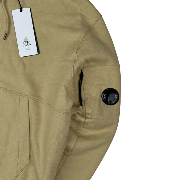 CP Company Beige Cotton Lens Viewer Pullover Hoodie - Small